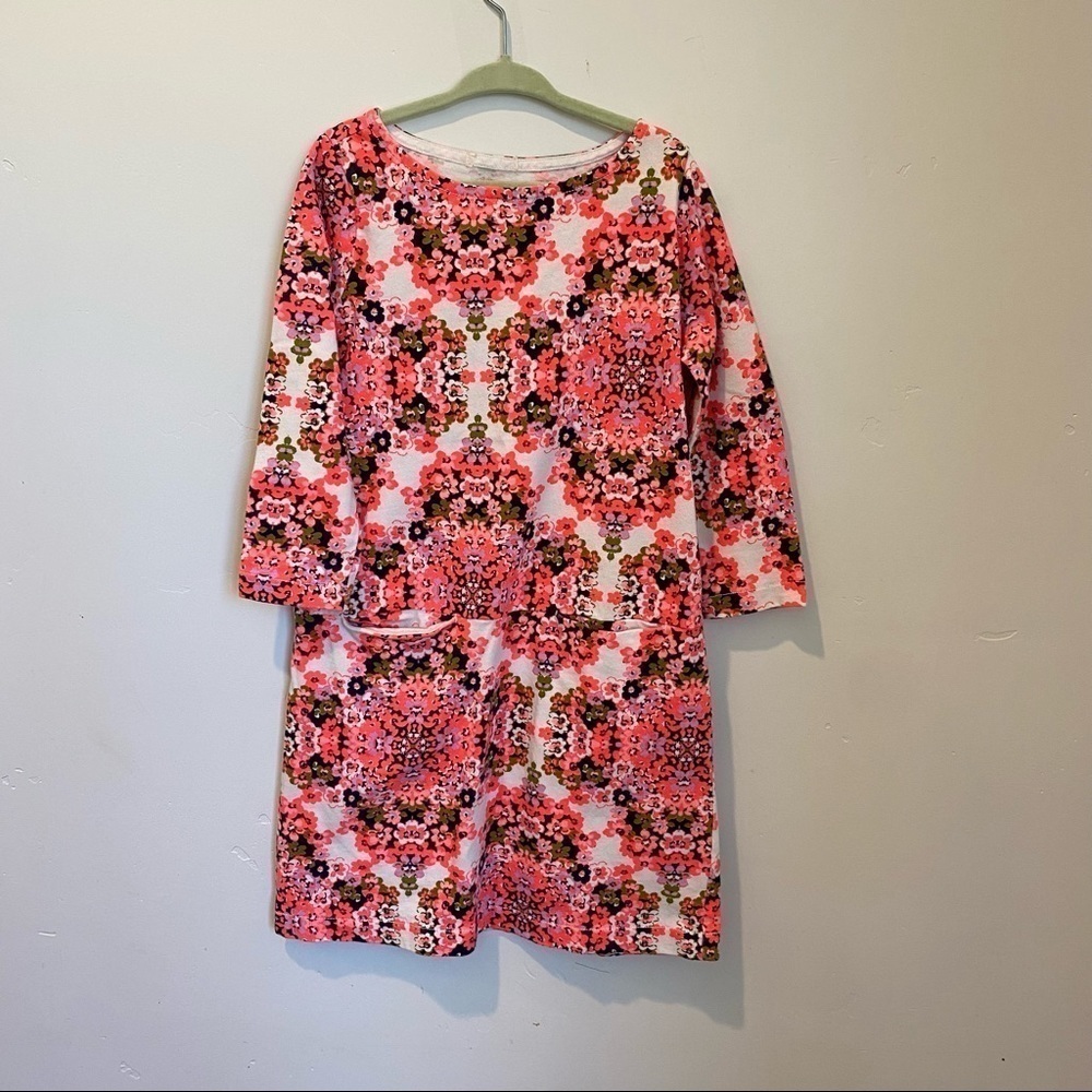 Crewcuts floral kaleidoscope neon pink dress girls 8
